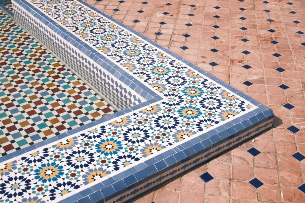 Decorative swimming pool mosaic tiles at TTNCC Chennai