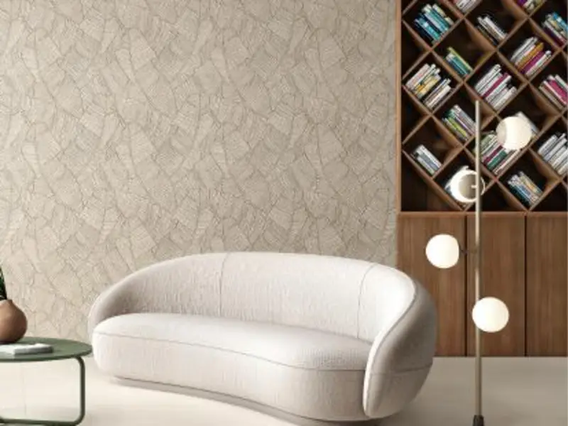 Accosto Beige designer tiles in a contemporary living room