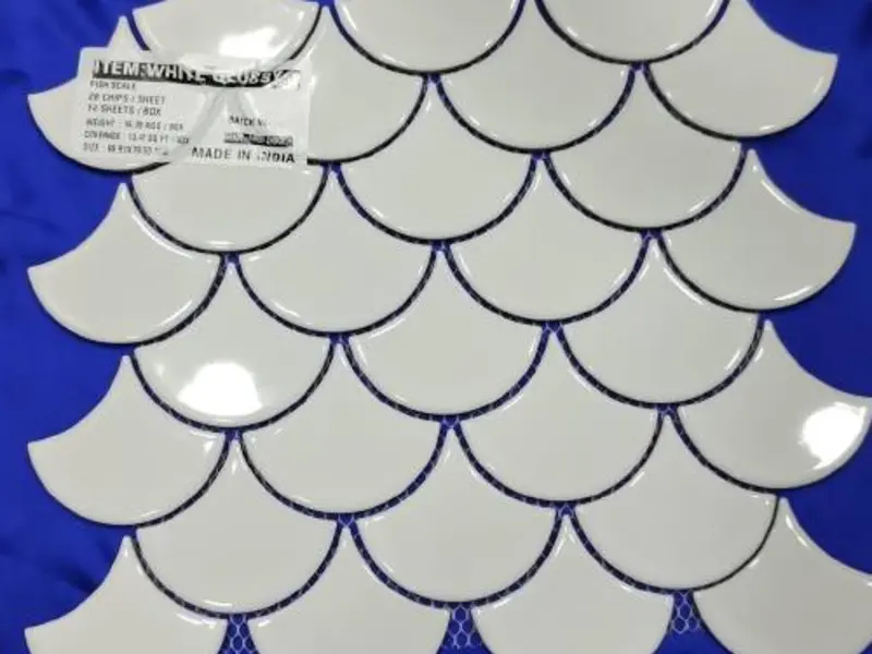 Fish Scale White tile from the Mosaic Shape Collection