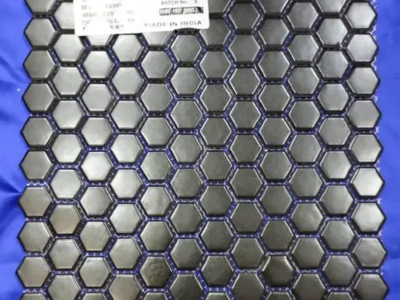 Hexagon Black tile from the Mosaic Shape Collection