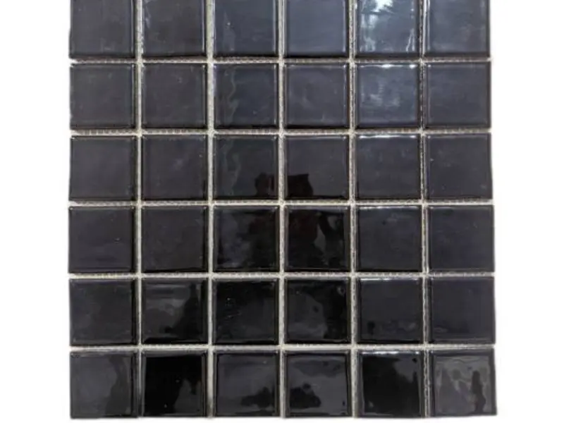 Square Black Glossy tile from the Swimming Pool Mosaic Collection
